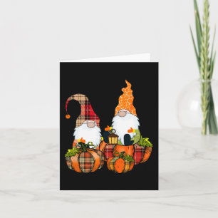 Carte Gnomes citrouilles Automne Mignons Halloween Thank