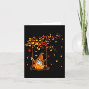 Carte Gnomes citrouilles Automne Mignons Halloween Thank