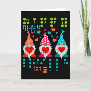 Carte Gnomes de la Saint-Valentin Braille Amour – Cœur M