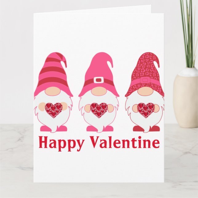 Carte Gnomes de la Saint-Valentin cœurs heureux (Devant)