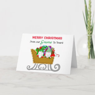Carte Gnomes de Noël   De notre cadeau à vos vacances