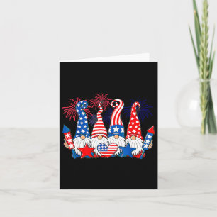 Carte Gnomes drôles Drapeau américain patriotique Gnomes