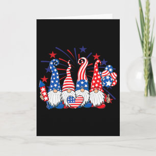 Carte Gnomes du 4 juillet Drapeau américain patriotique 