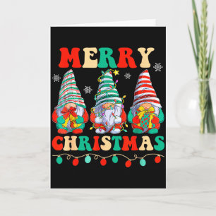 Carte Gnomes Famille Joyeux Noël Xmas Pyjama Mignon
