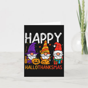 Carte Gnomes Joyeux Hallothanksmas Halloween Thanksgivin