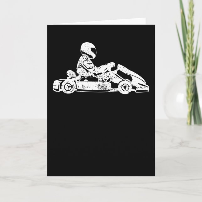 Carte Go-kart Kart Racing Driver Karting Retro Cadeau (Devant)