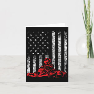 Carte Go Kart Racing - Go Karting États-Unis Drapeau Cou