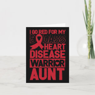 Carte Go Red Heart Disease Awareness Mauvaise Tante guer