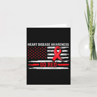 Carte Go Red Heart Disease Support Flag - Maladie cardia