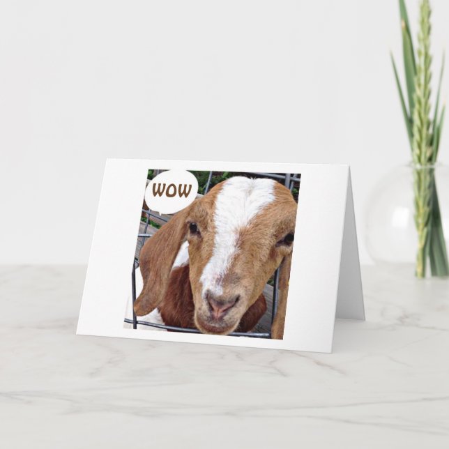 CARTE GOAT DIT "WOW REGARDEZ CE QUE VOUS AVEZ FAIT" (Devant)