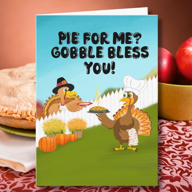 Carte Gobble vous bénisse drôle de dîner de Thanksgiving (Créateur téléchargé)