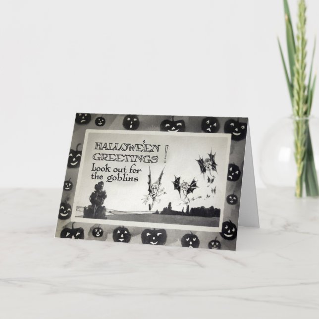 Carte Goblins Halloween vintage (Devant)