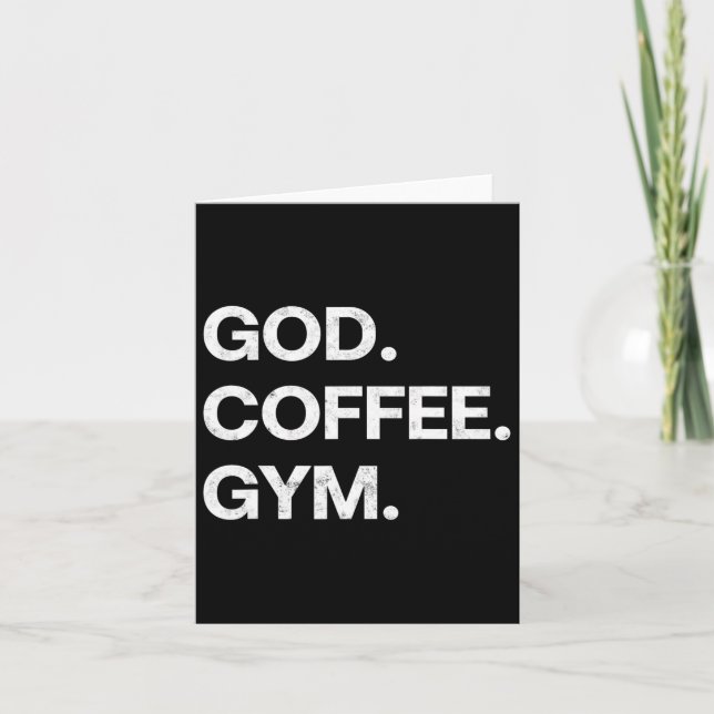 Carte God Coffee Gym Funny Christian Workout Tee Jesus M (Devant)