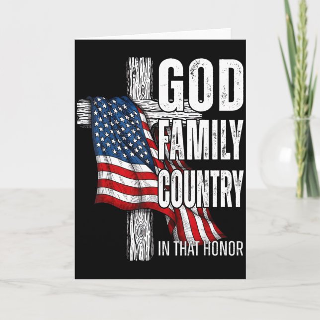 Carte God Family Country American Flag Christian Patriot (Devant)