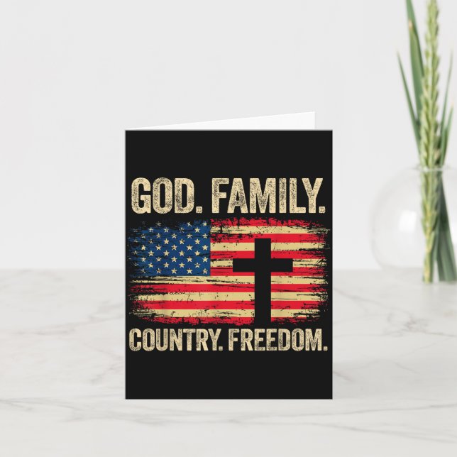 Carte God Family Country Dom Usa Flag Cross  (Devant)