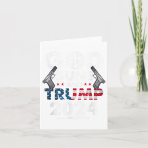 Carte God Guns Et Trump 2024 États-Unis Drapeau Américai