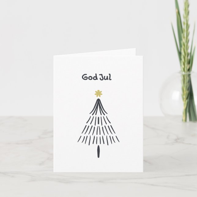 Carte God Jul, Noël norvégien (Devant)