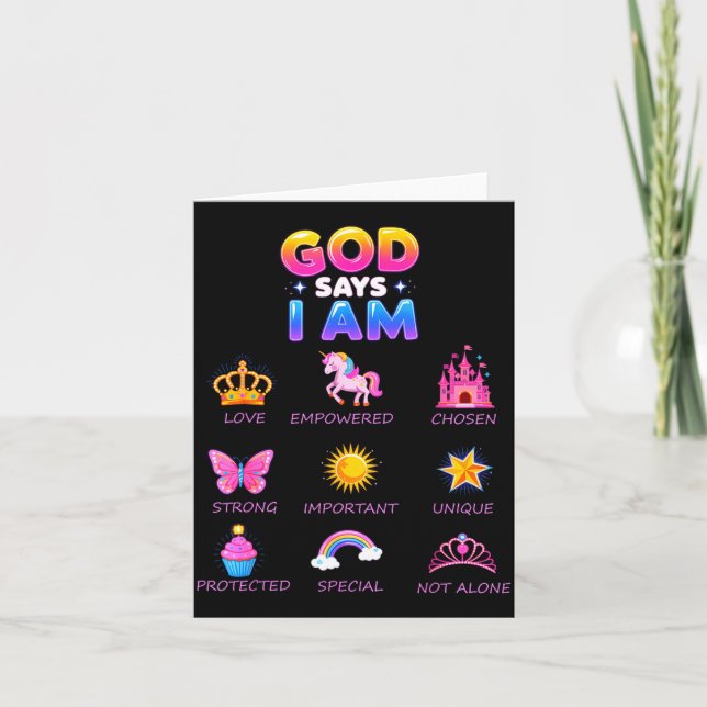 Carte God Say I Am Princess Cute Jesus Teen Girl Toddler (Devant)