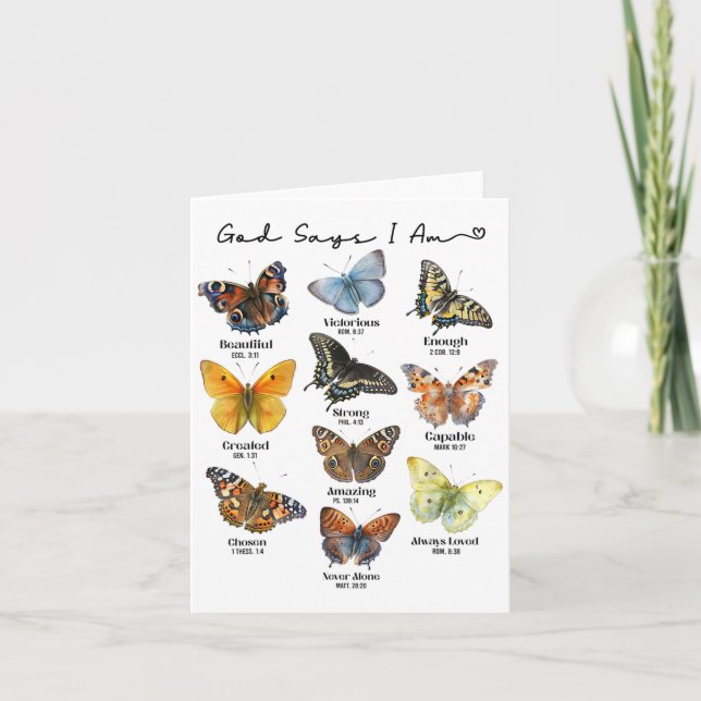 Carte God Says I Am Bible Verse Religious Christian Butt (Devant)