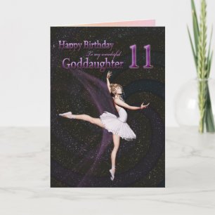 Carte Goddaughter age 11, a ballerina birthday card