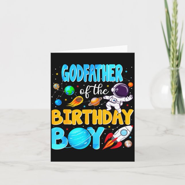 Carte Godfather Of The Birthday Boy Space Astronaut 1st  (Devant)