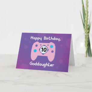 Carte Godgirl 10 ans Anniversaire Gamer Contrôleur