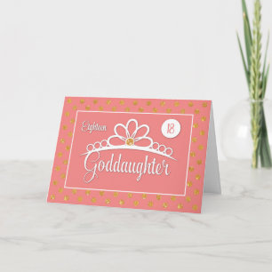 Carte Godgirl 18e anniversaire avec Crown et Gold Look