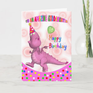 Carte Godgirl Anniversaire Avec Dragon Rose & Soda
