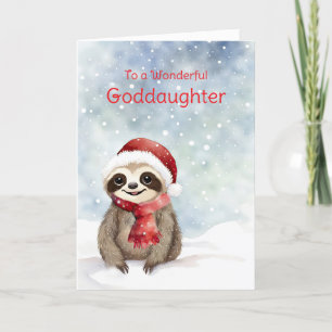 Carte Godgirl Happy Holidays mignonne Sloth