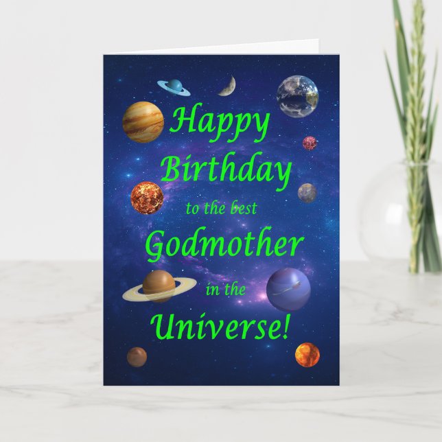 Carte Godmère Anniversaire meilleur dans l'univers (Devant)