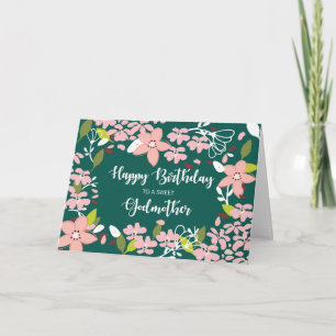 Carte Godmère Fleurs vertes d'anniversaire