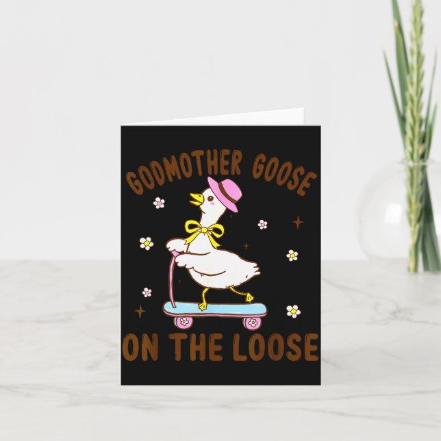 Carte Godmother Goose On The Loose Funny Birthday Matchi (Devant)