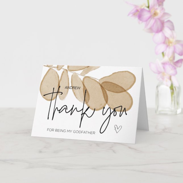 Carte Godparent Merci cadeau pour être mon parrain C (Orchidée)