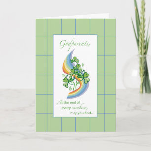 Carte Godparents Religieux St. Patrick’s Day Arc-en-ciel