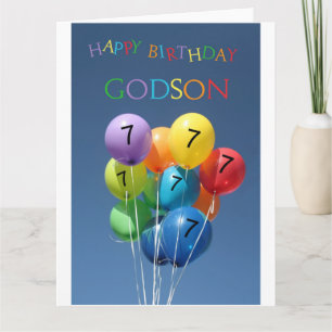 Carte Godson, ballons colorés à 7 ans