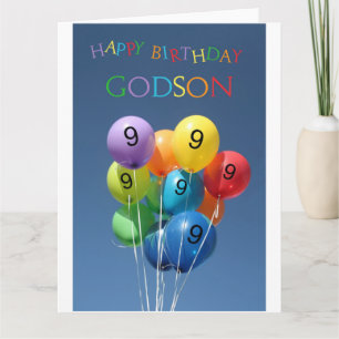 Carte Godson, ballons colorés à 9 ans
