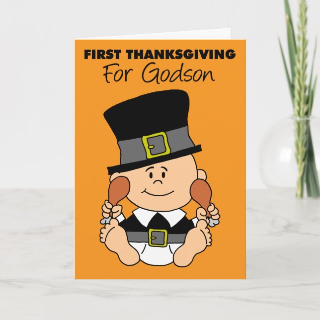 Carte Godson est le premier petit pèlerin de Thanksgivin (Devant)