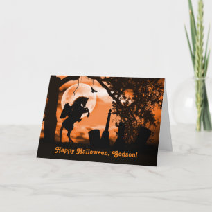 Carte Godson Halloween avec cavalier sans tête