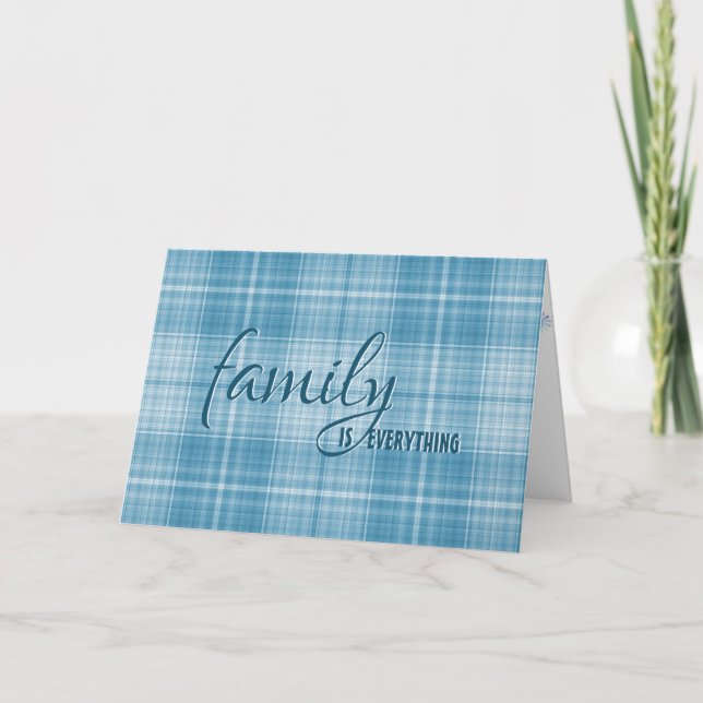 Carte Godson pour anniversaire aqua plaid (Devant)