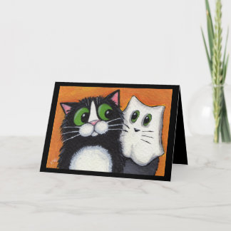 Carte Goings fantomatique sur des chats de Halloween
