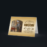 Carte Gold 60th Birthday World's Best Custom Photo Frame<br><div class="desc">Célébrez l'anniversaire marquant de votre aîné préféré avec ce cadeau classe qui leur rappelle à quel point ils sont fabuleux. Des lignes et des tons clairs de brun, d'or et de crème composent ce cadre simple mais élégant qui peut être customisé avec votre photo, nom, initiales ou autre texte favori....</div>