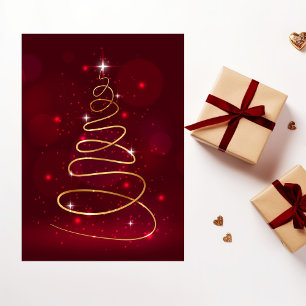 Carte Gold Abstrait Christmas Tree