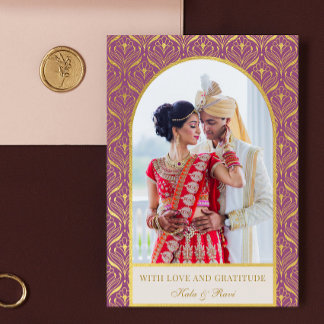 Carte Gold Art déco Mariage Merci photo