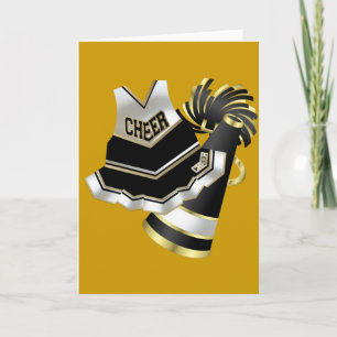 Carte Gold Black and White Cheerleader