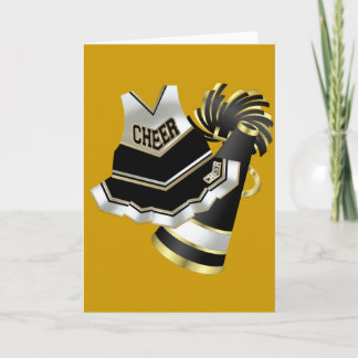 Carte Gold Black and White Cheerleader