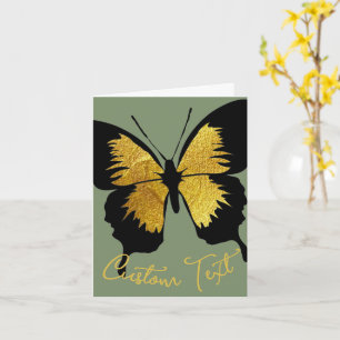 CARTE GOLD BLACK BETTERFLY PERSONNALISÉ SCRIPT TEXTE SAG