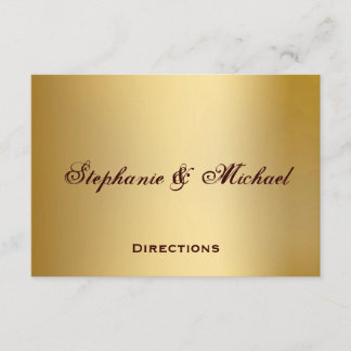 Carte Gold Blue Ocean Mariage Directions