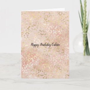 Carte Gold Blush Rose Leopard