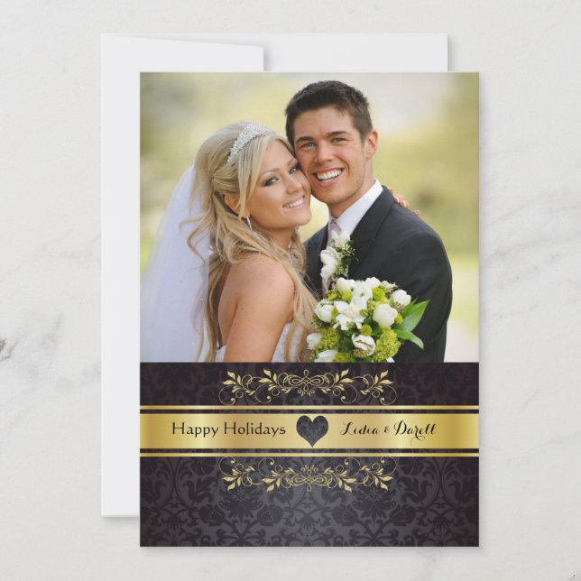 Carte Gold Chic Photo Holiday (Devant)