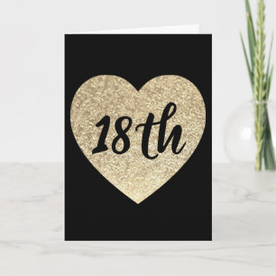 Carte Gold coeur 18e anniversaire